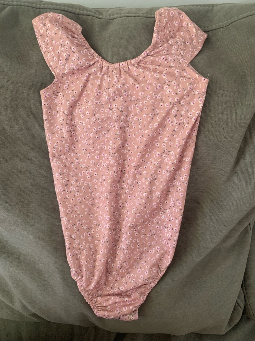 Girls' Pink Floral One-Piece Bodysuit